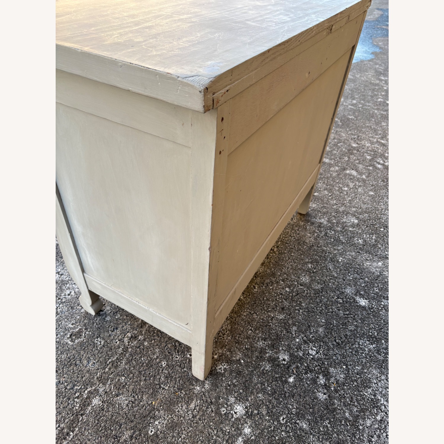 Vintage/Antique Light Gray Wood Dresser - image-4