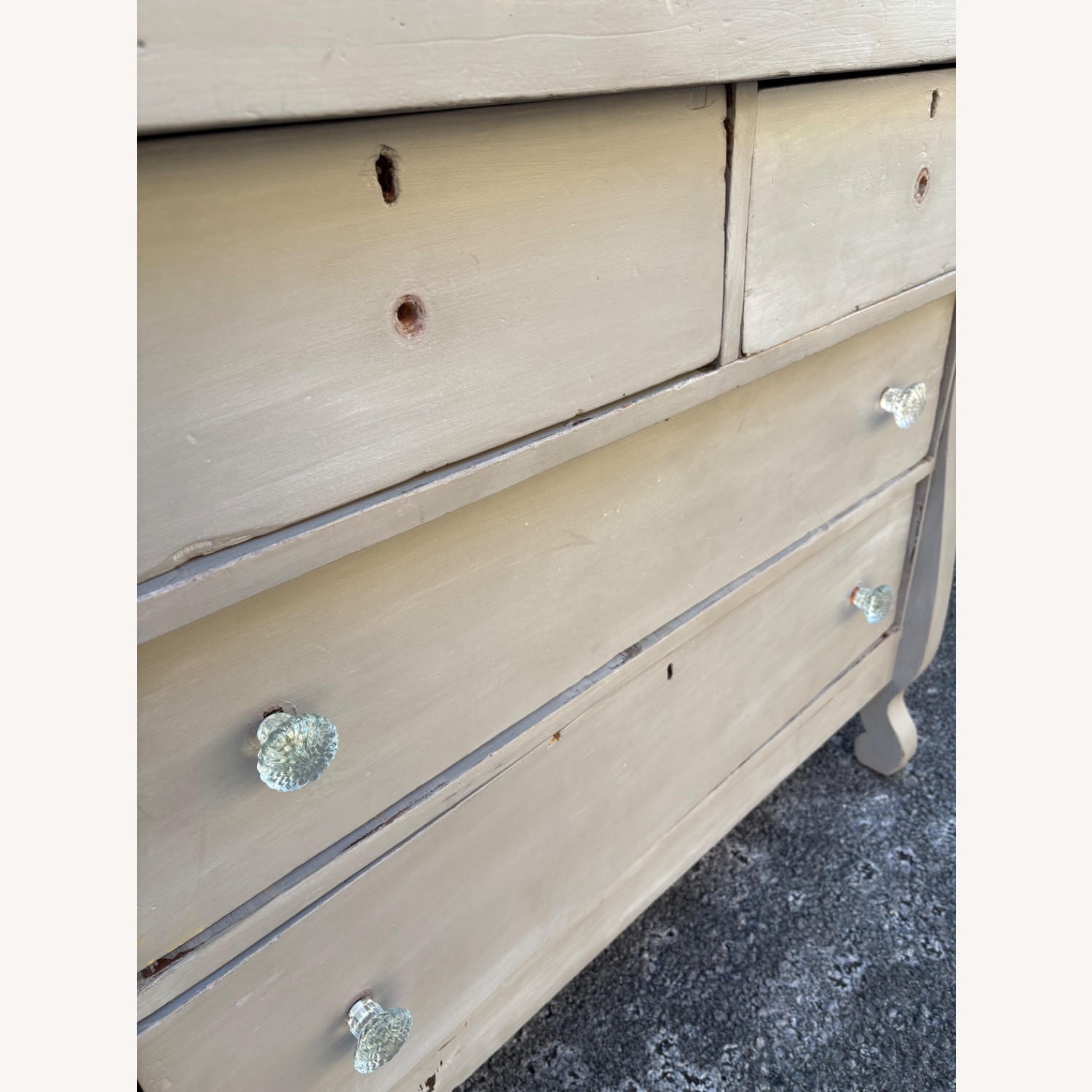 Vintage/Antique Light Gray Wood Dresser - image-7