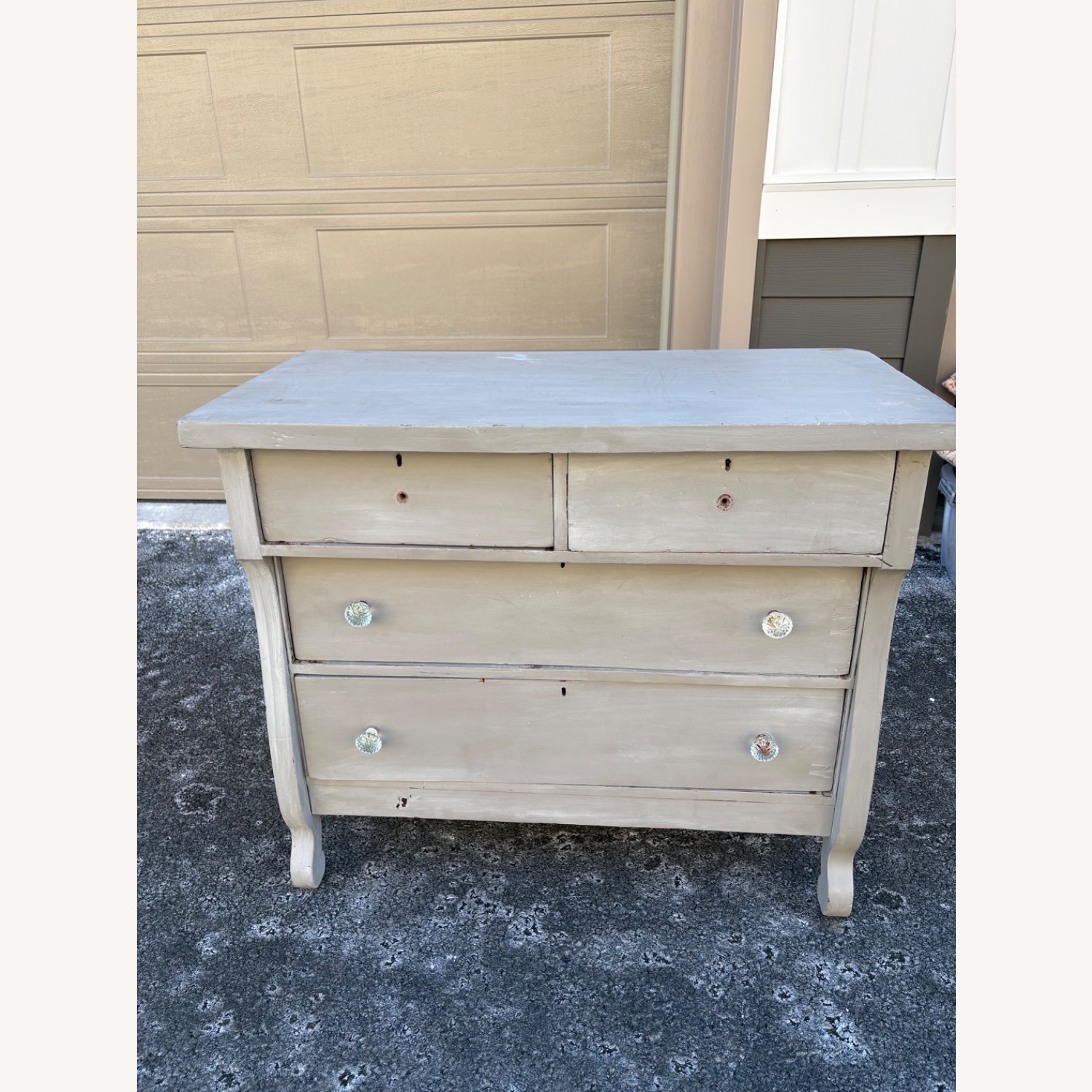 Vintage/Antique Light Gray Wood Dresser - image-0