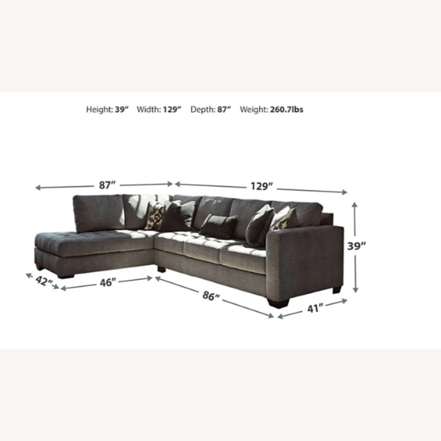 Ashley Owensbe Gray 2 Piece Sectional - image-5