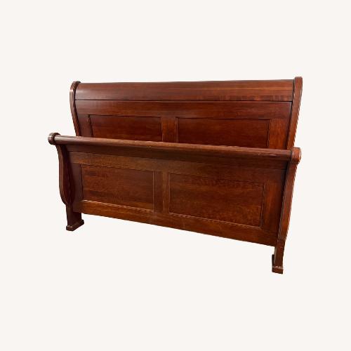 Used Sligh Furniture Dark Brown Wood Queen Bed for sale on AptDeco