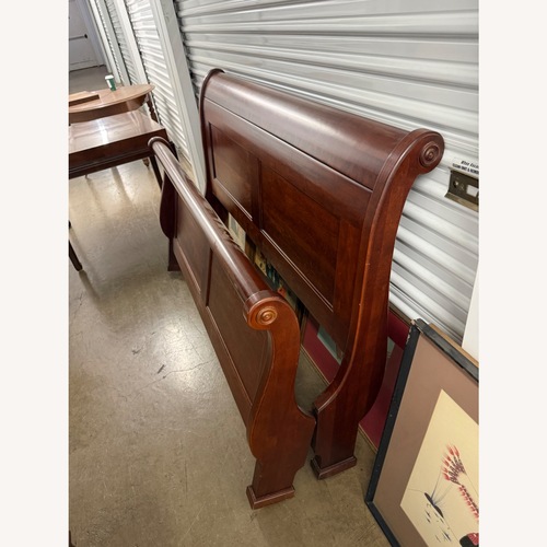 Used Sligh Furniture Dark Brown Wood Queen Bed for sale on AptDeco