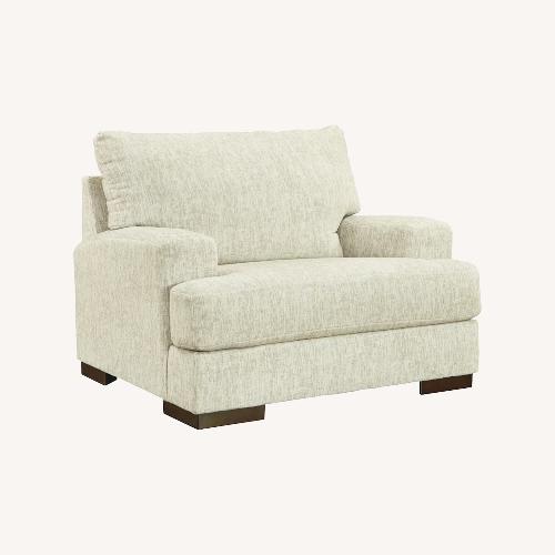 Used Ashley Furniture White Chair and a Half for sale on AptDeco