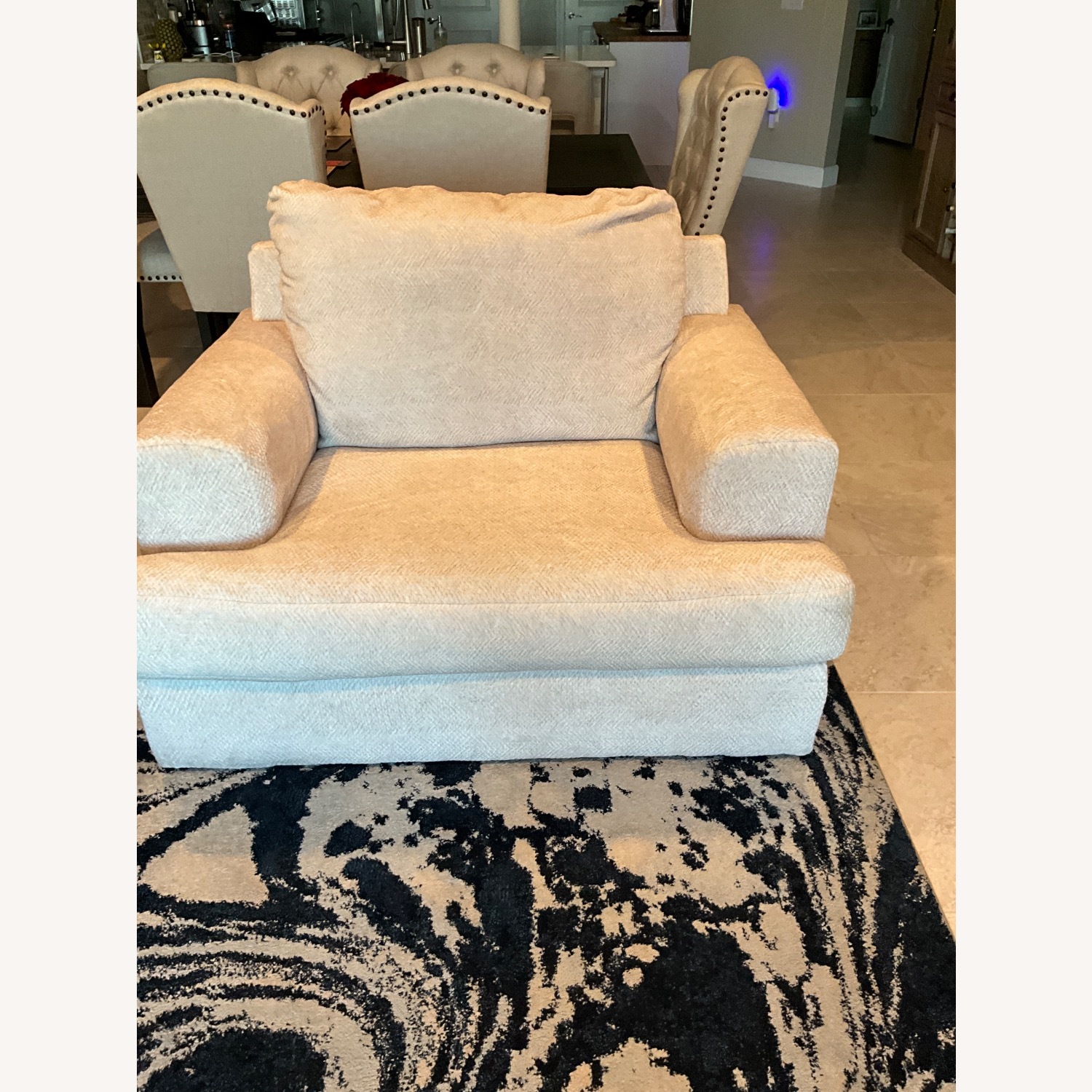 Ashley Furniture White Chair and a Half - image-2