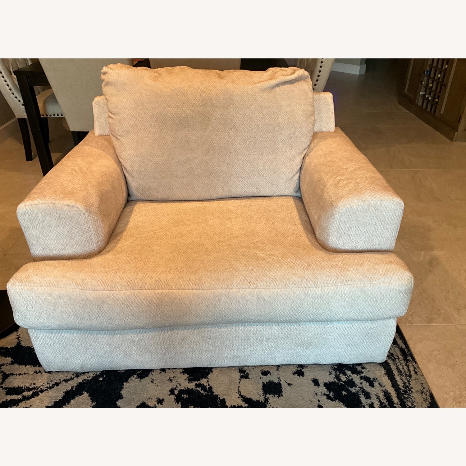 Ashley Furniture White Chair and a Half - image-1