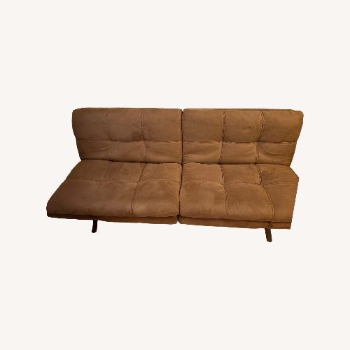 Used Pottery Barn Dark Brown Suede Futon for sale on AptDeco
