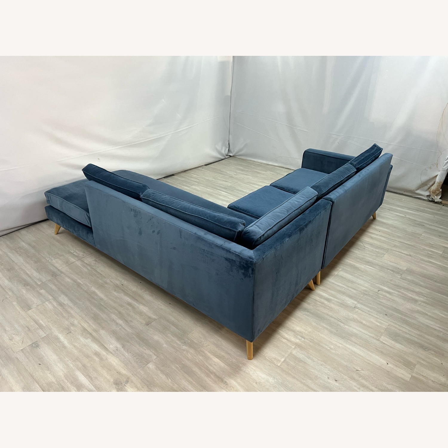Etsy Artisan Blue Velvet Couch - image-7