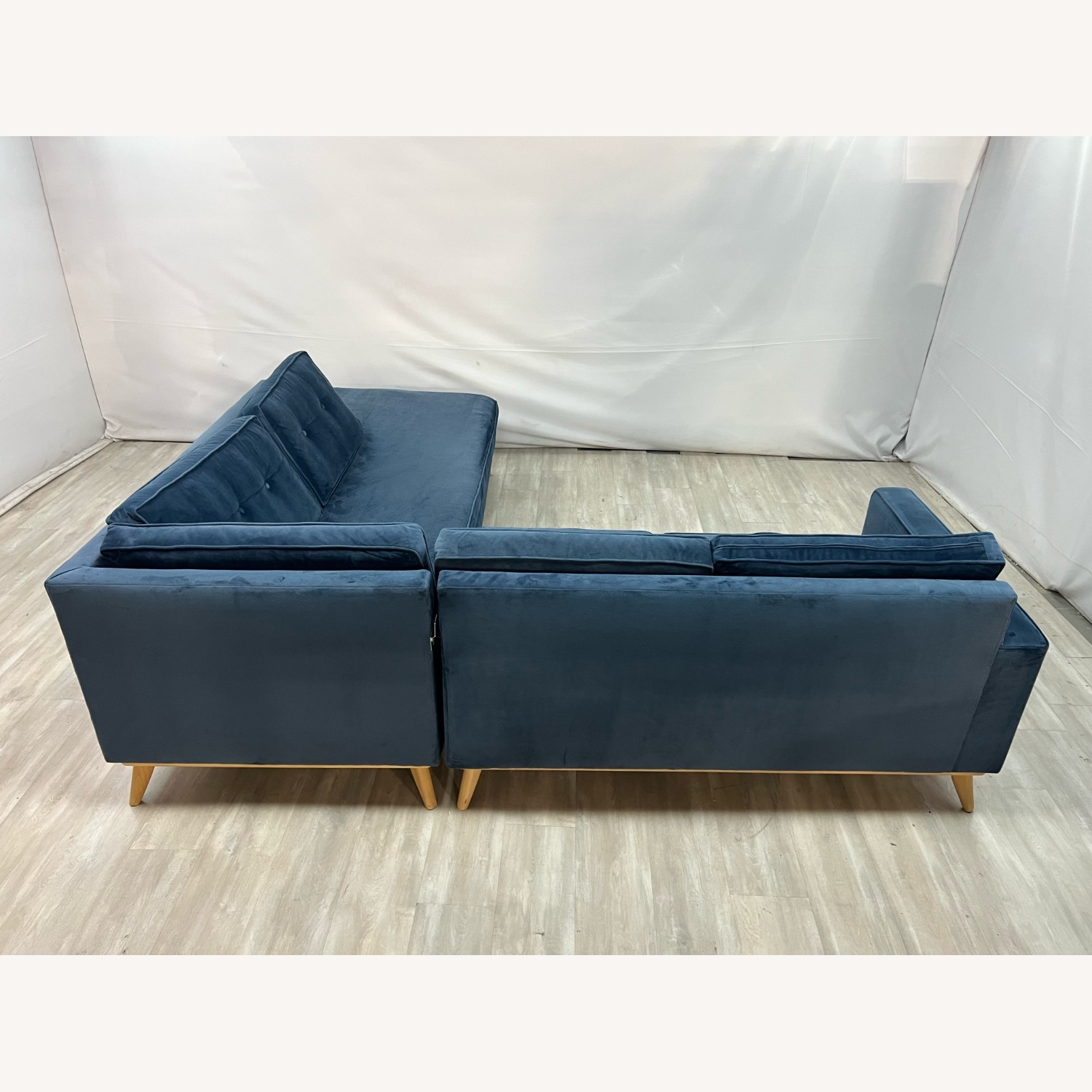 Etsy Artisan Blue Velvet Couch - image-5