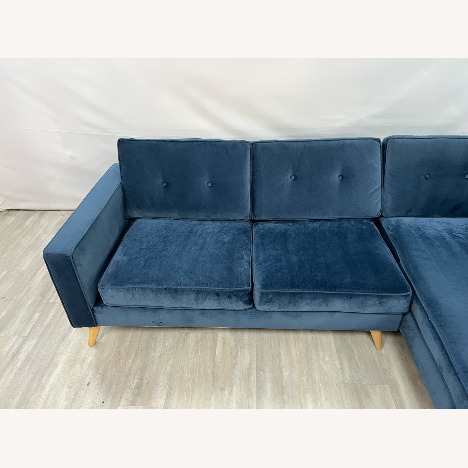 Etsy Artisan Blue Velvet Couch - image-2