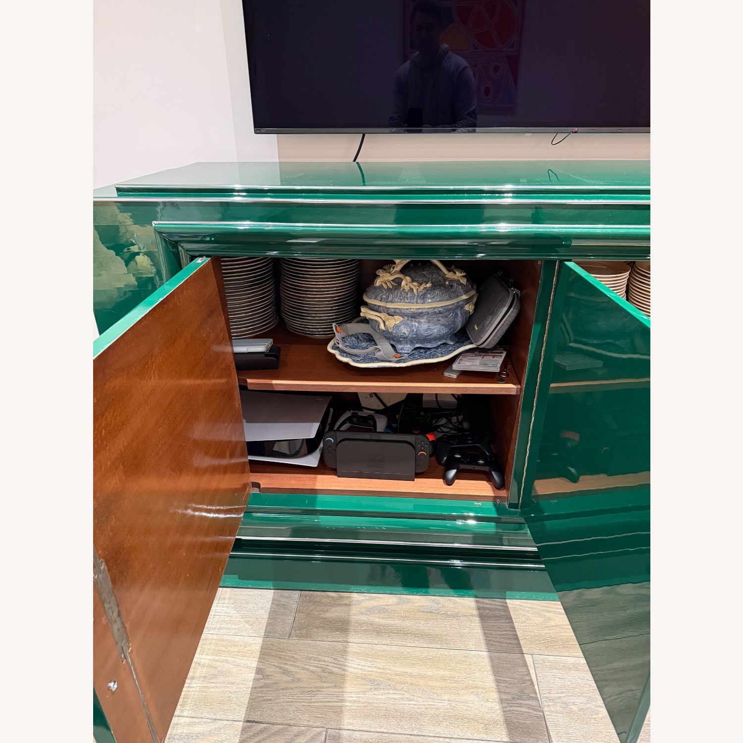 Green Wood Sideboard / Credenza - image-9