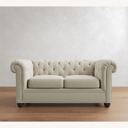 Used Bernhardt Chesterfield Natural Fabric Loveseat for sale on AptDeco