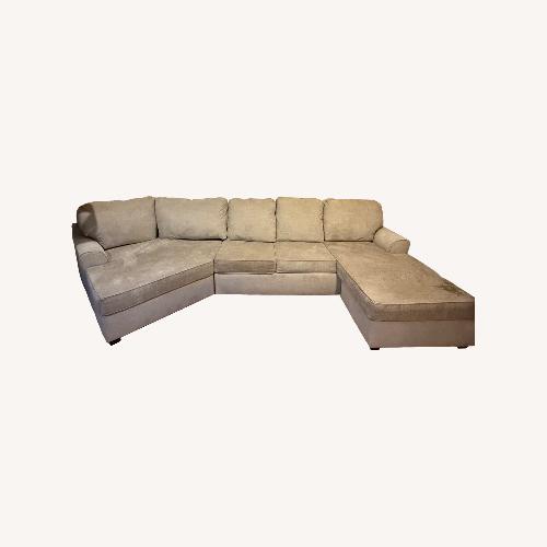 Used Living Spaces Light Brown 2 Piece Sectional for sale on AptDeco