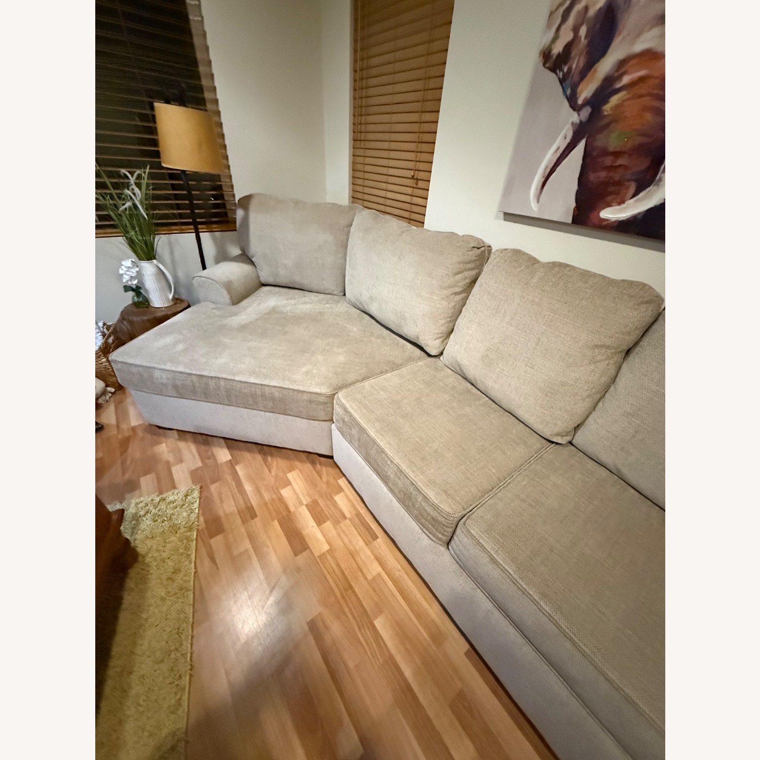 Living Spaces Light Brown 2 Piece Sectional - image-2