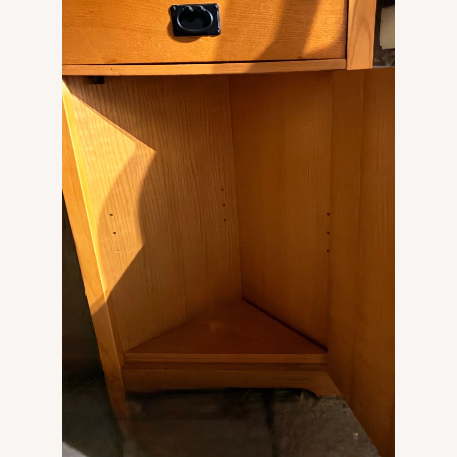 Brown Wood Veneer CORNER Wall Shelf - image-3