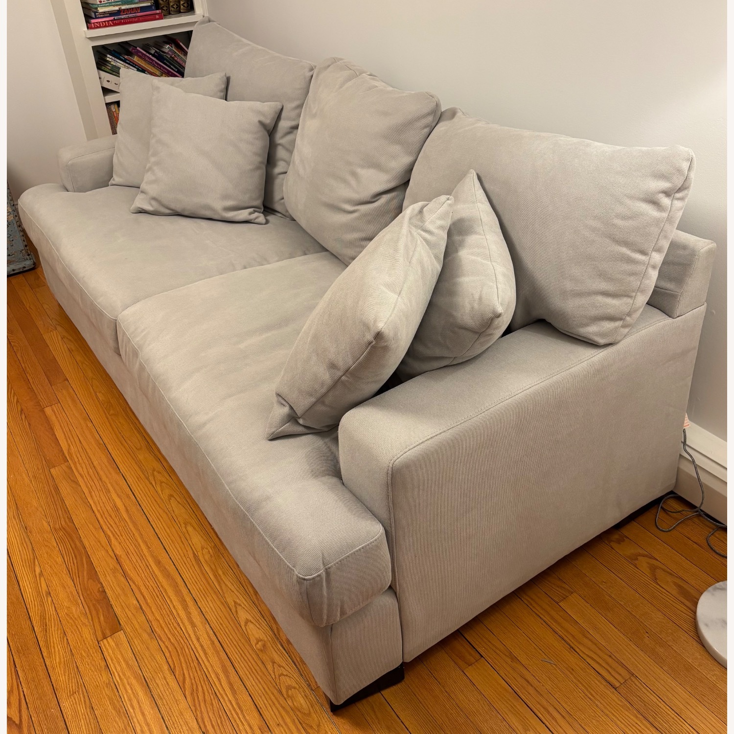 Elmu Light Gray Fabric 3+ Seater Sofa - image-5