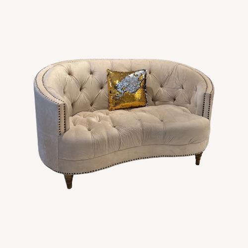 Used Ashley Furniture Gold Fabric Loveseat for sale on AptDeco