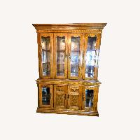 Brown Wood & Glass China Cabinet