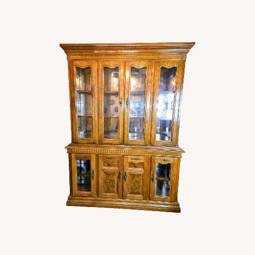 Used Brown Wood & Glass China Cabinet for sale on AptDeco