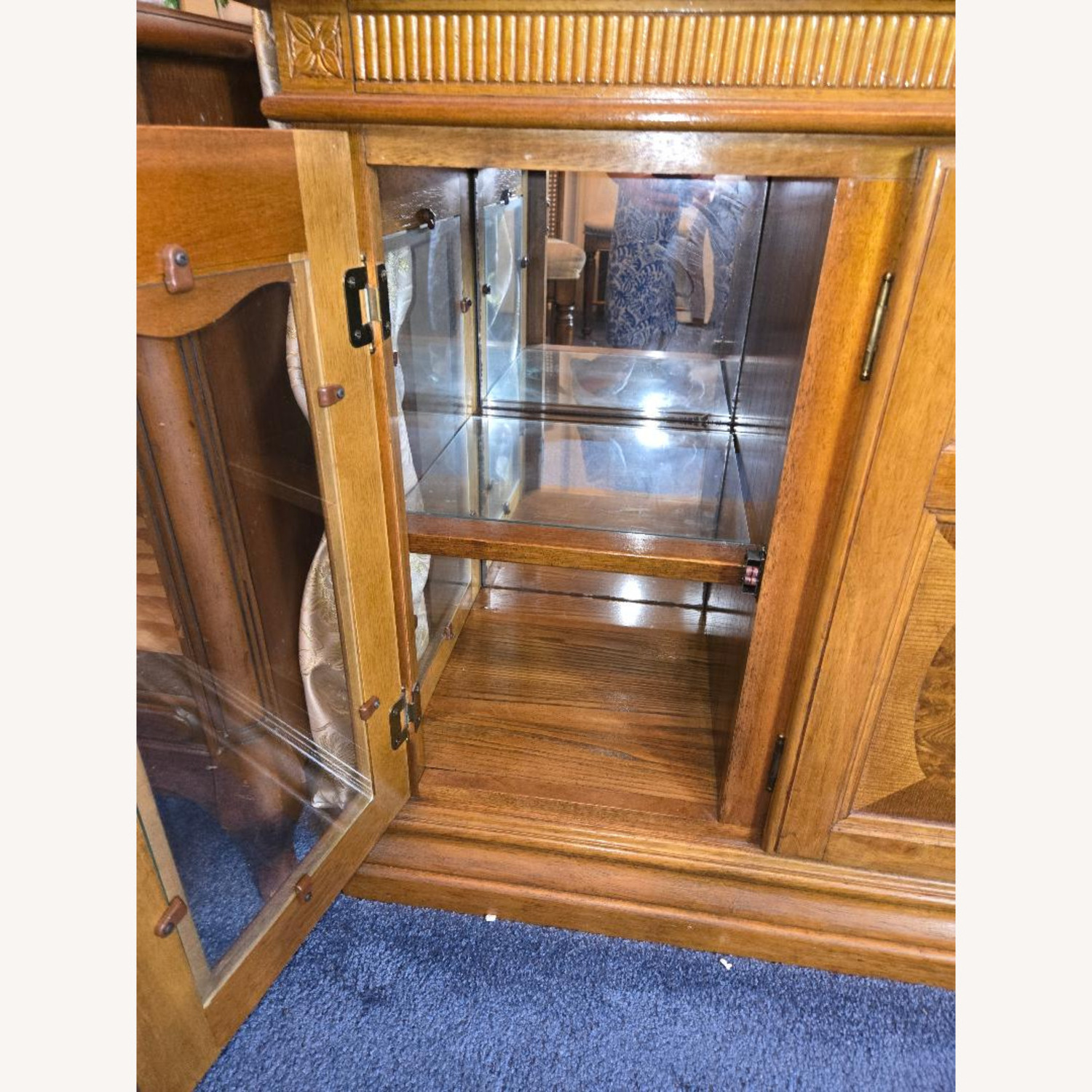 Brown Wood & Glass China Cabinet - image-5