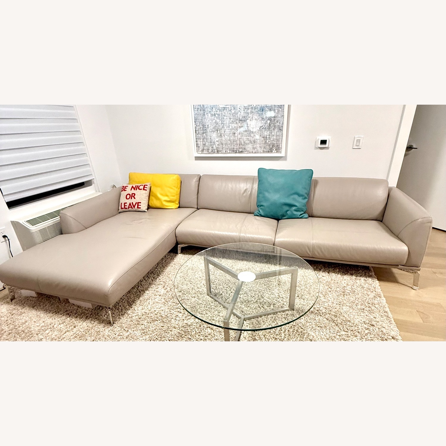 Roche Bobois Natural Leather 2 Piece Sectional - image-1