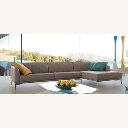 Used Roche Bobois Natural Leather 2 Piece Sectional for sale on AptDeco