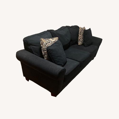 Used Bob's Discount Furniture Blue 2 Seater Sofa for sale on AptDeco