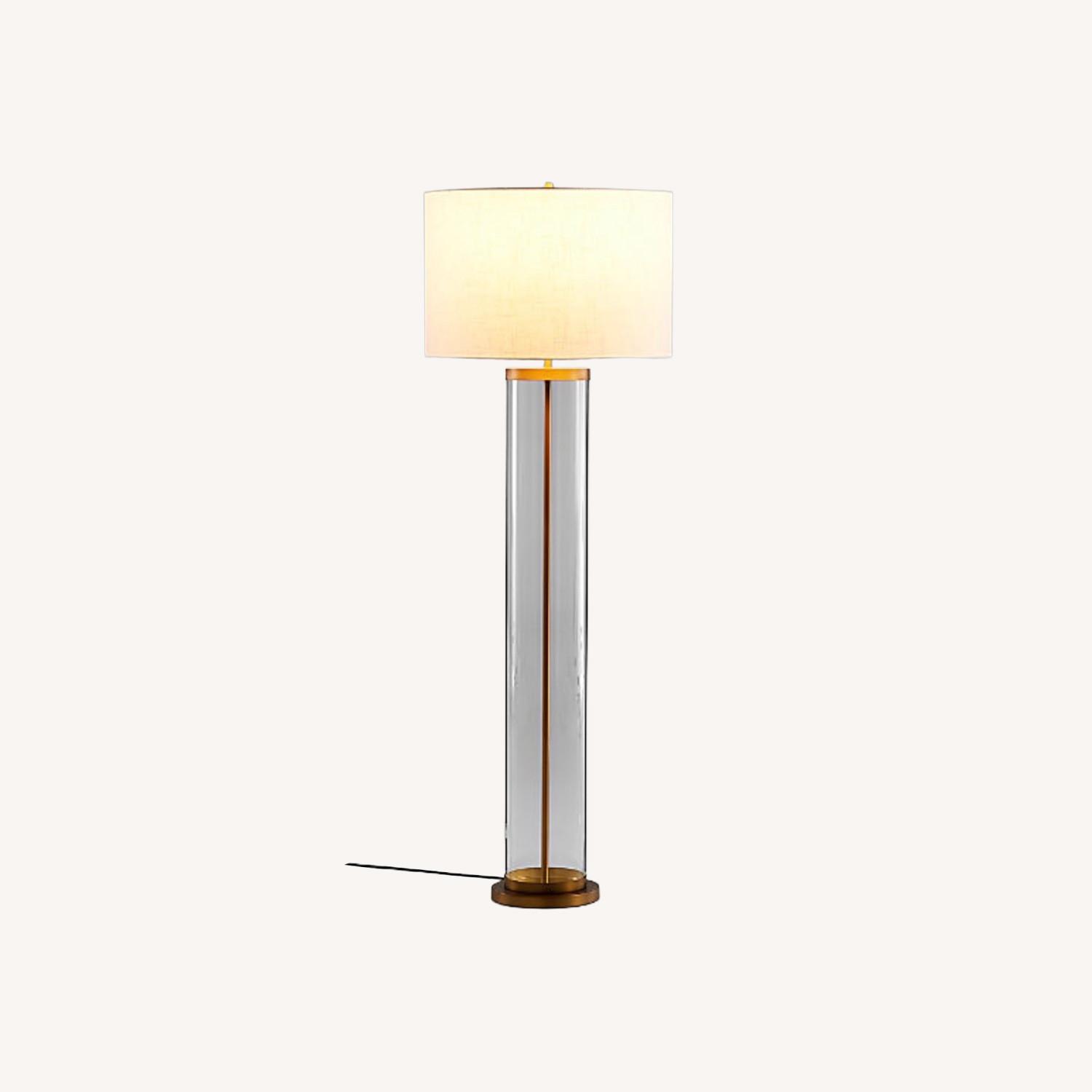 Crate & Barrel Glass and Bronze Floor Lamp - image-0