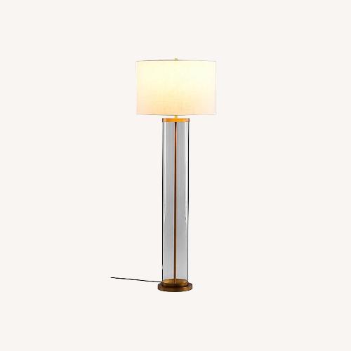 Used Crate & Barrel Glass and Bronze Floor Lamp for sale on AptDeco