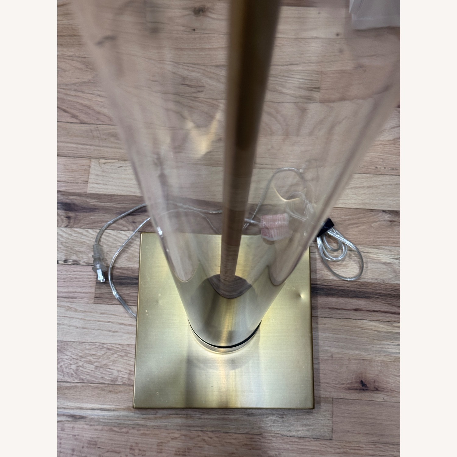 Crate & Barrel Glass and Bronze Floor Lamp - image-4