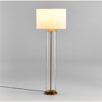 Crate & Barrel Glass and Bronze Floor Lamp