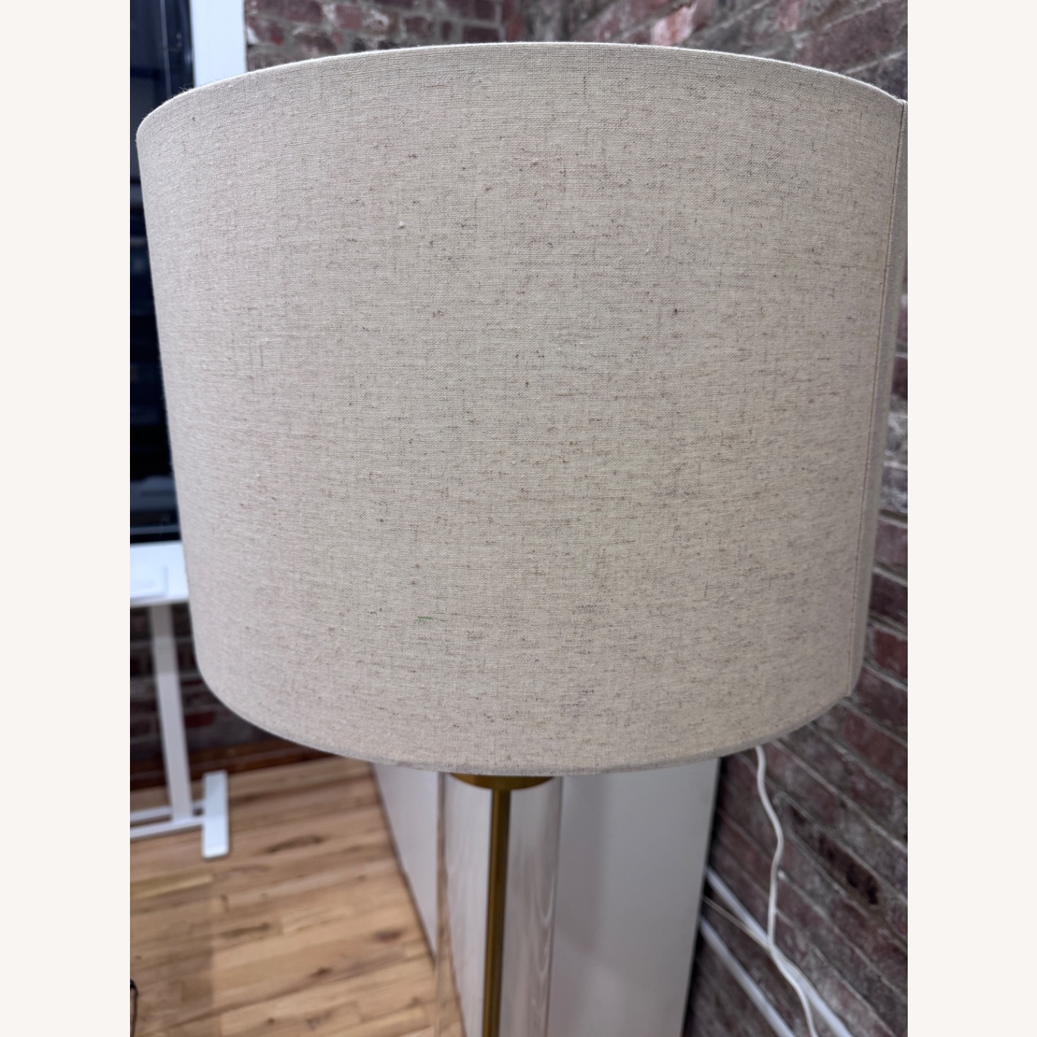 Crate & Barrel Glass and Bronze Floor Lamp - image-2