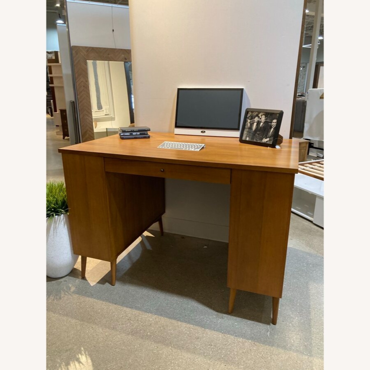 West Elm Tall Mid-Century 1-Drawer Desk - image-1