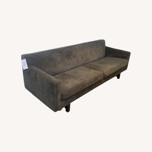 Used Tufted Micro Suede Sofa Gray for sale on AptDeco