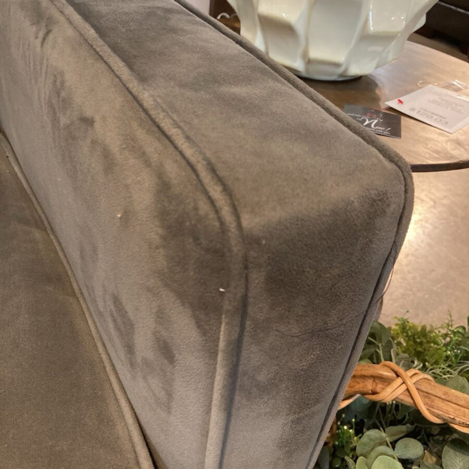 Tufted Micro Suede Sofa Gray - image-5