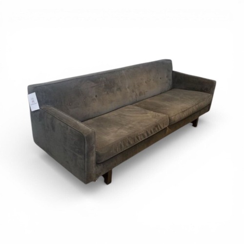 Used Tufted Micro Suede Sofa Gray for sale on AptDeco