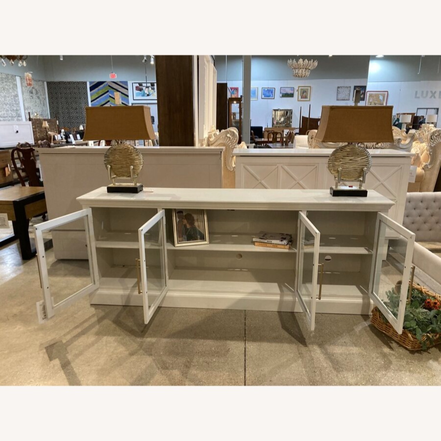 Painted Four Door Media Console White - image-2