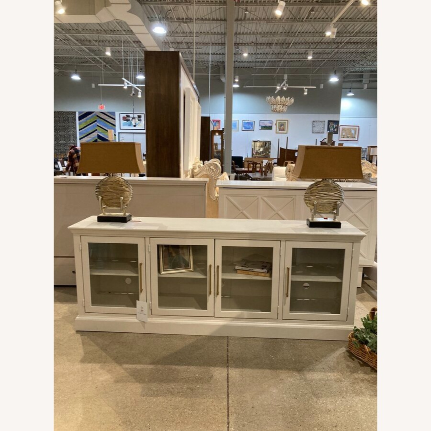 Painted Four Door Media Console White - image-1