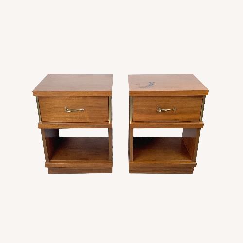 Used Mid-Century Walnut Nightstands (Pair) for sale on AptDeco