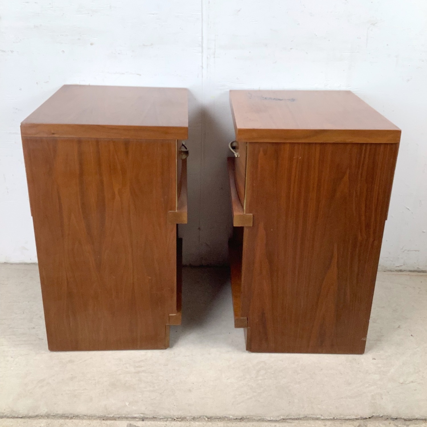 Mid-Century Walnut Nightstands (Pair) - image-13