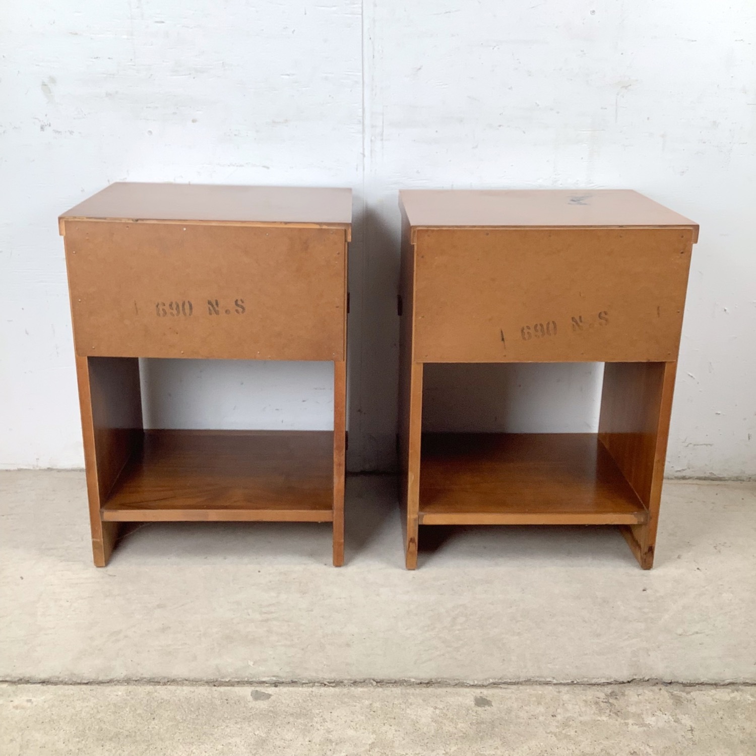 Mid-Century Walnut Nightstands (Pair) - image-12