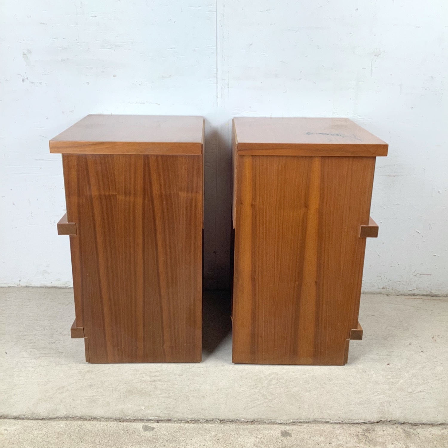 Mid-Century Walnut Nightstands (Pair) - image-11