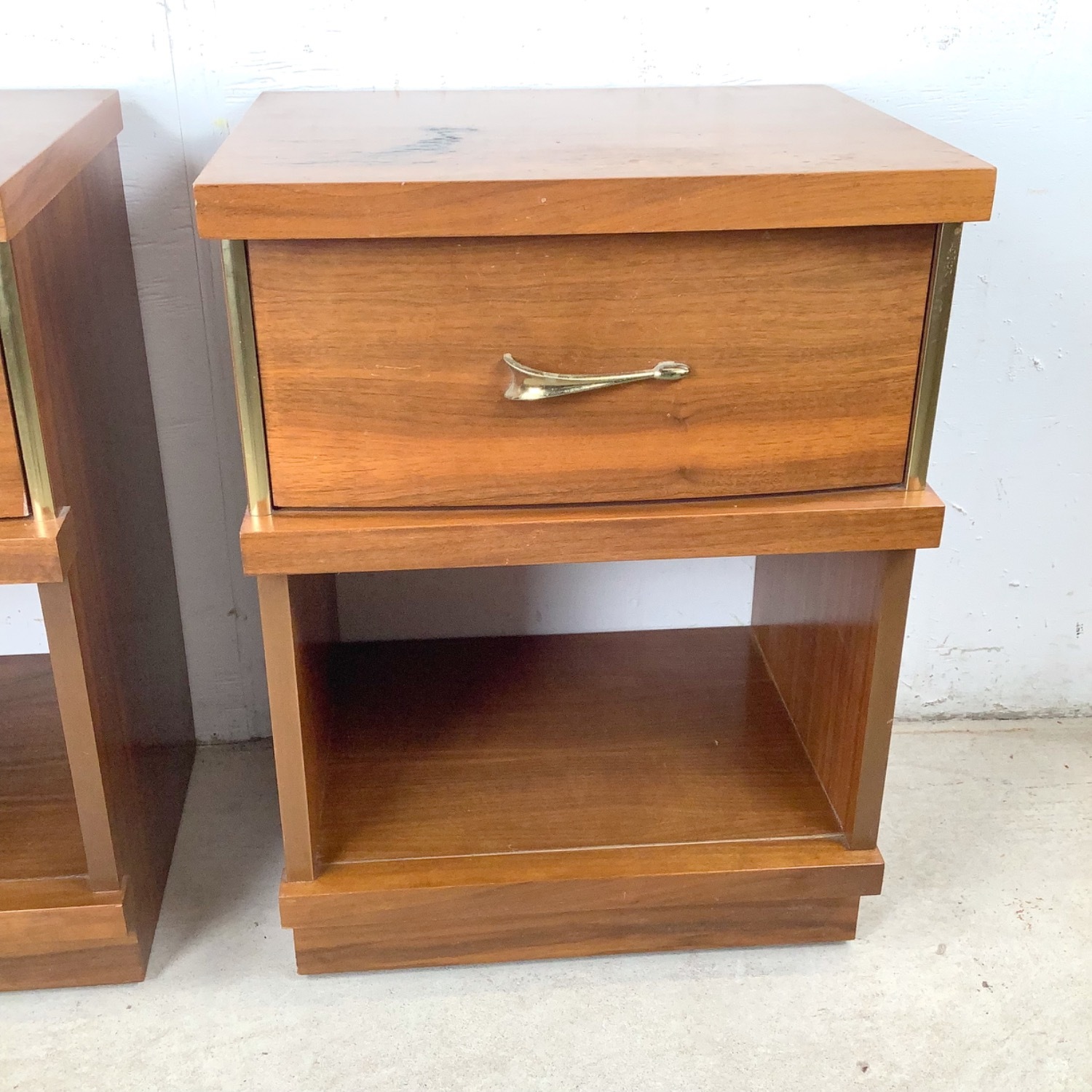 Mid-Century Walnut Nightstands (Pair) - image-8
