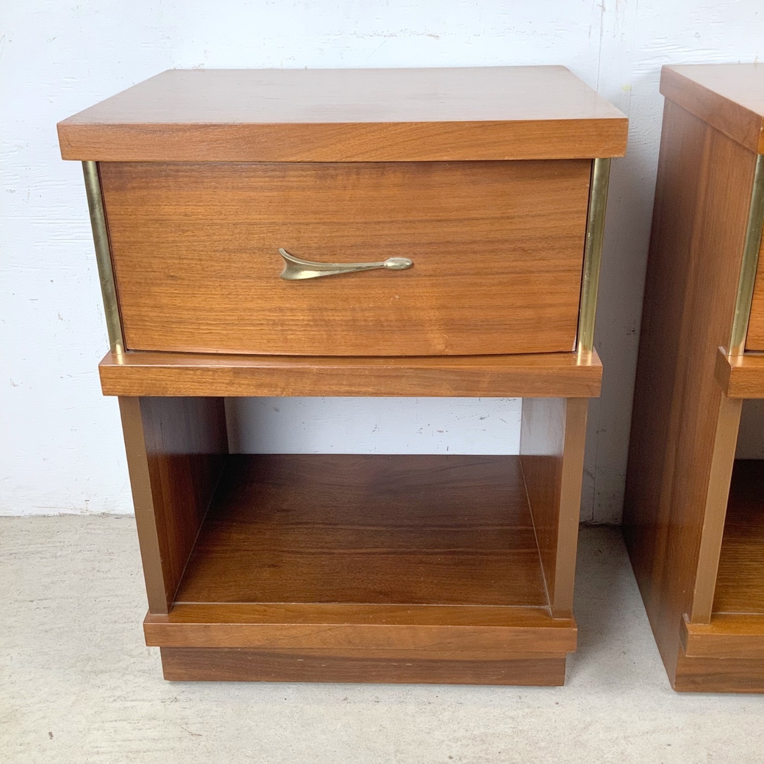 Mid-Century Walnut Nightstands (Pair) - image-7
