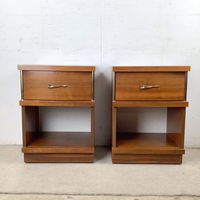 Mid-Century Walnut Nightstands (Pair)