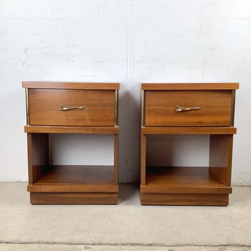 Used Mid-Century Walnut Nightstands (Pair) for sale on AptDeco