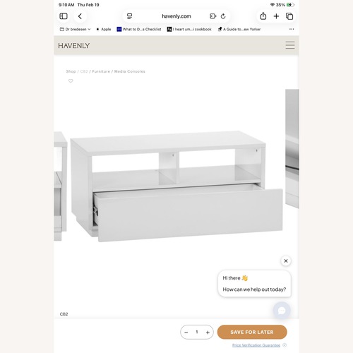 Used CB2 White Wood Media Storage for sale on AptDeco