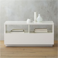 CB2 White Wood Media Storage