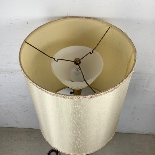 Used Mid Century Modern Walnut & Brass Table Lamp for sale on AptDeco
