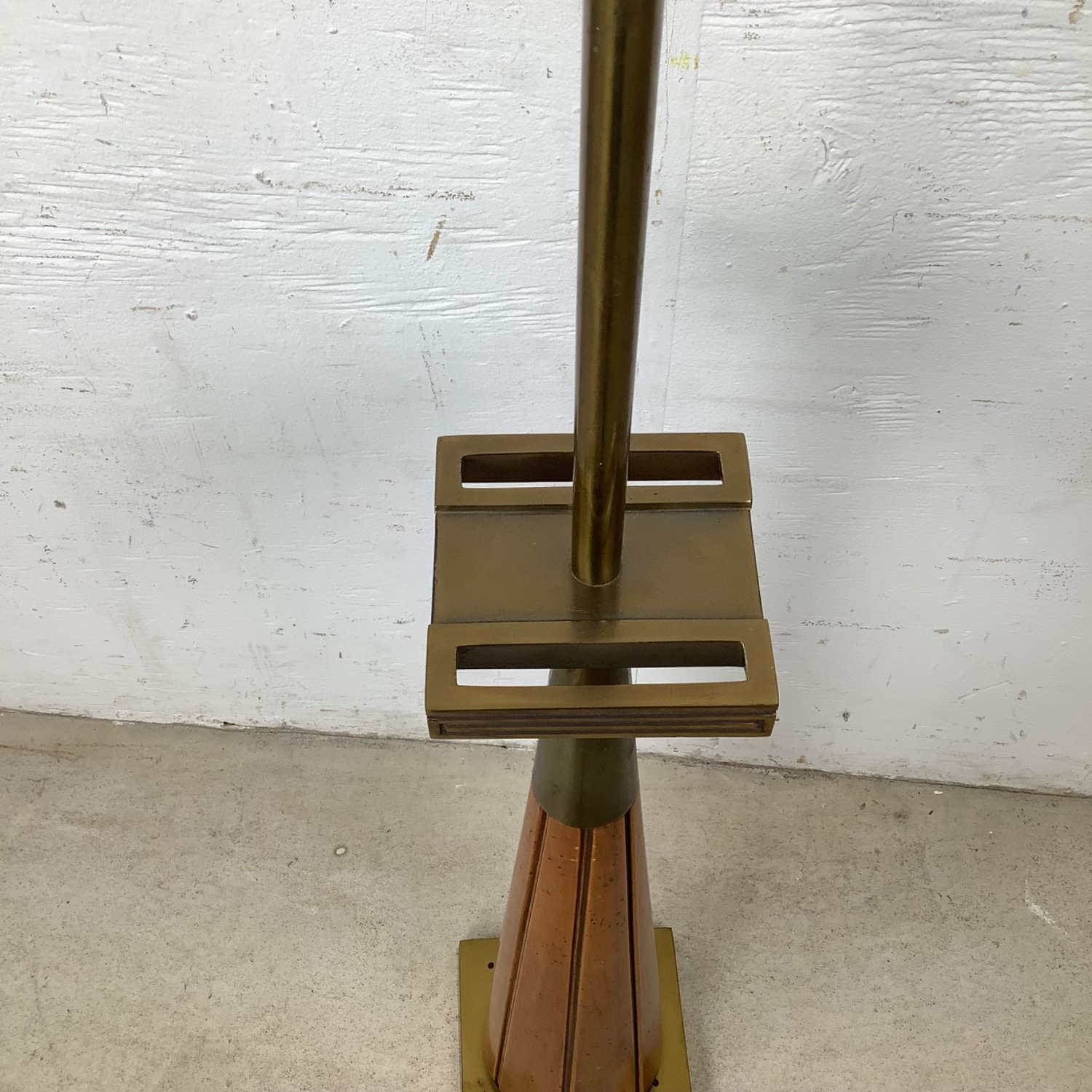 Mid Century Modern Walnut & Brass Table Lamp - image-11