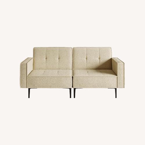 Used Amazon Natural Boucle Loveseat for sale on AptDeco